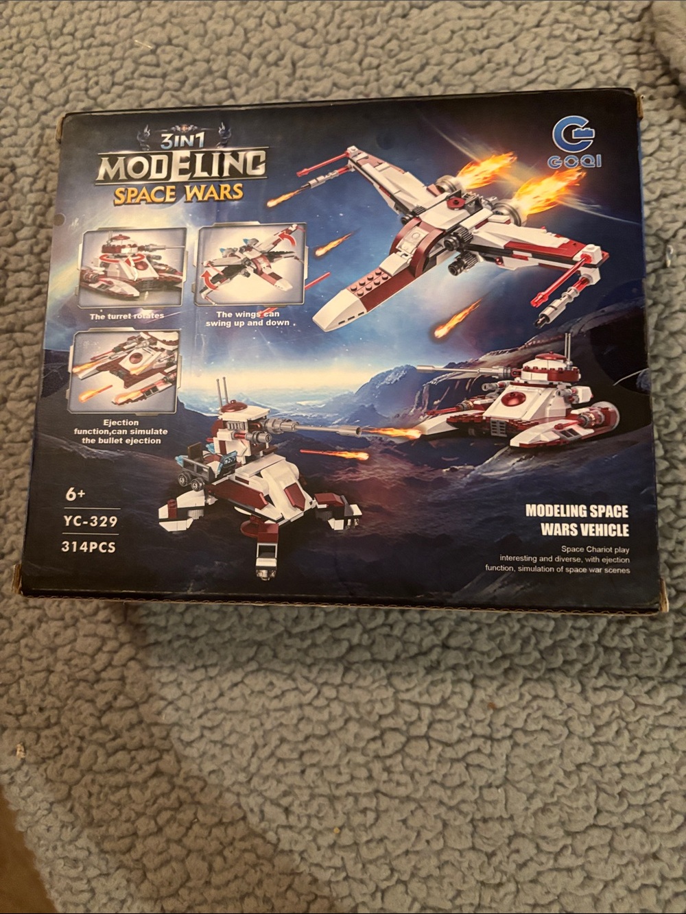 NWT 3-in-1 Modeling Space Wars Building Set - White & Red Kids Construction Toy